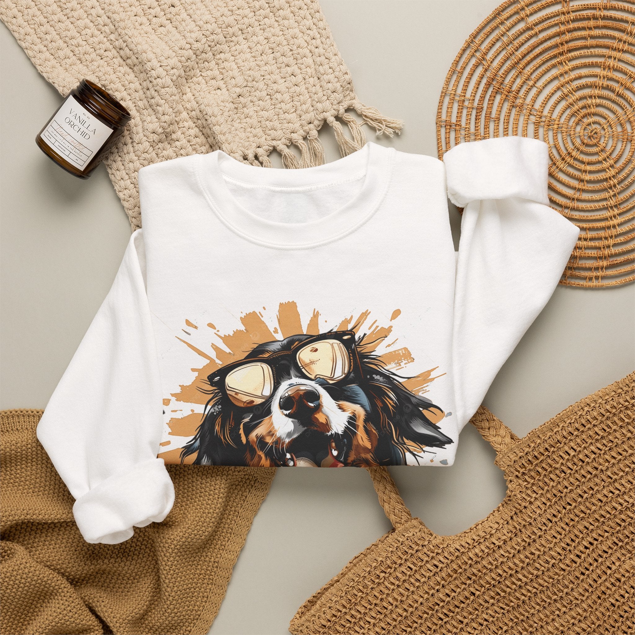 Dog Lover Crewneck Sweatshirt — "Forever a dog soulmate" Bernese Mountain Dog Graphic