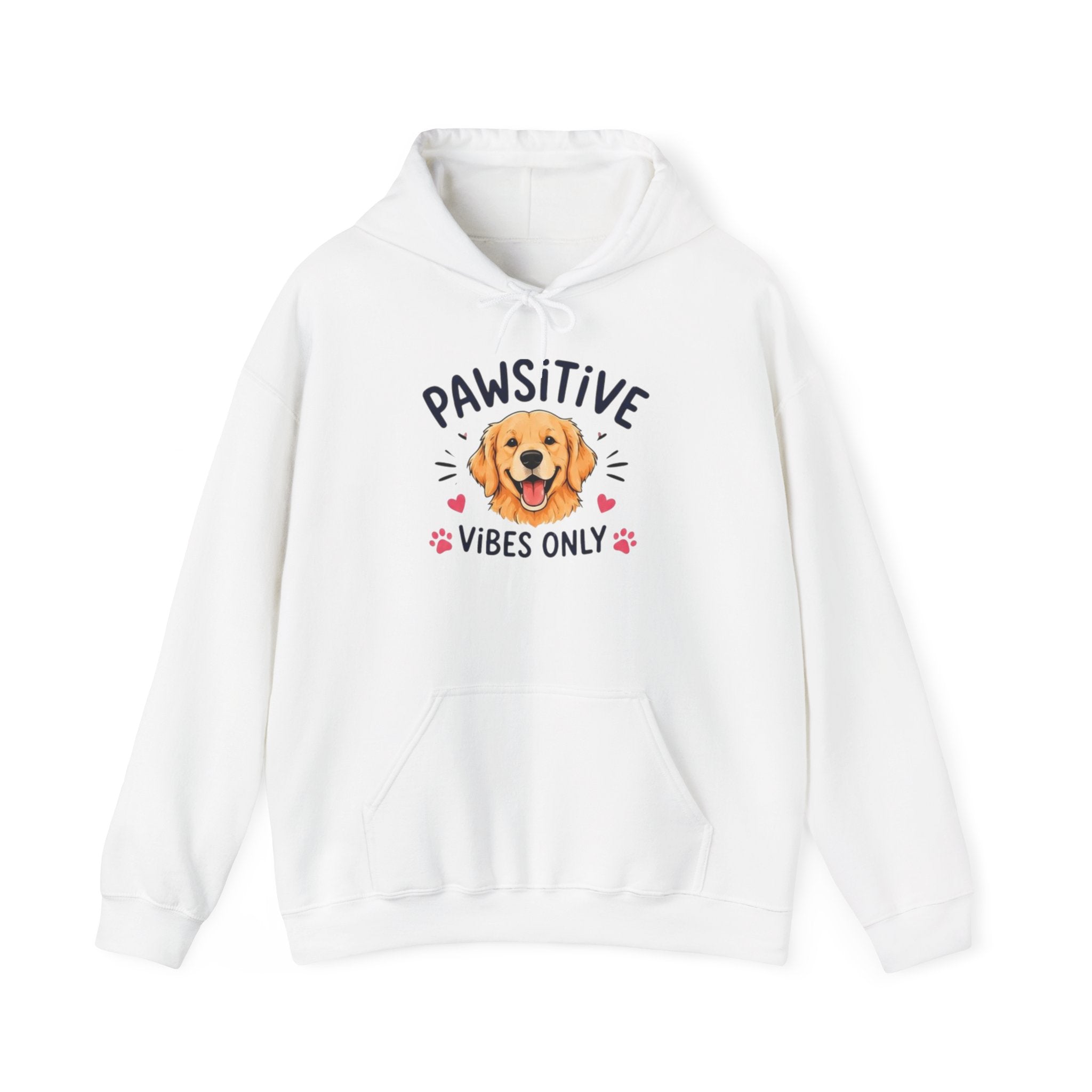 Pawsitive Vibes Only Hoodie — Cute Golden Retriever Dog Lover Sweatshirt