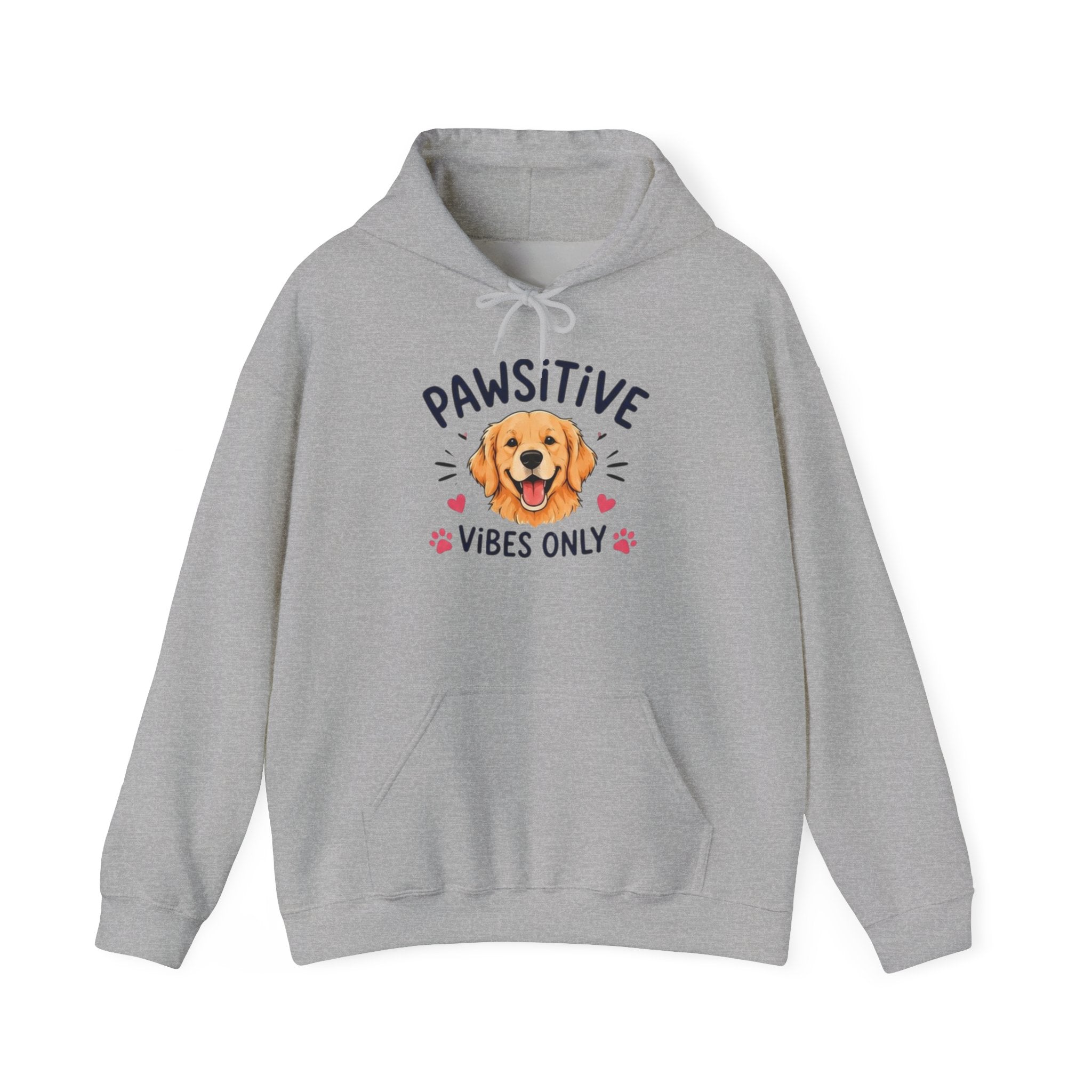 Pawsitive Vibes Only Hoodie — Cute Golden Retriever Dog Lover Sweatshirt